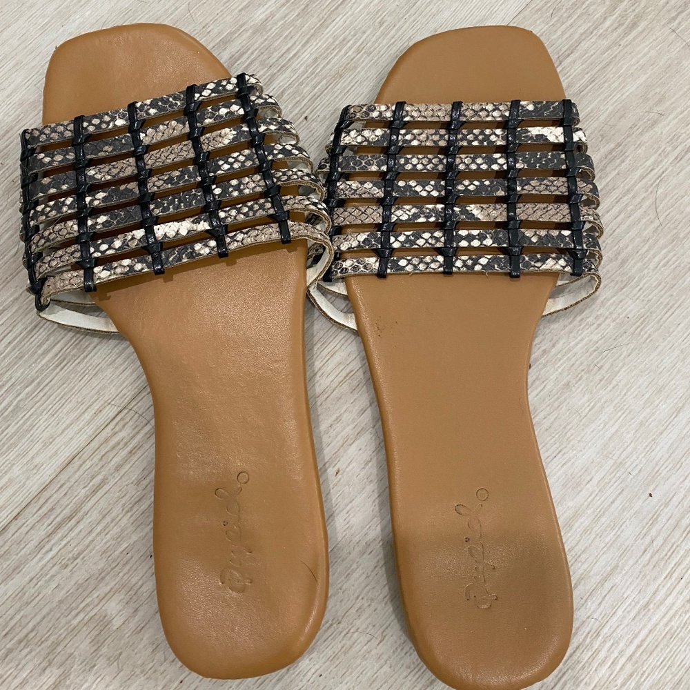 Snake print flats